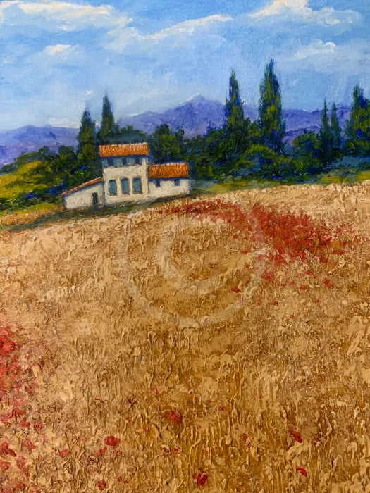 Summer Poppies, Provence - ORIGINAL by Geoffrey Smith detail