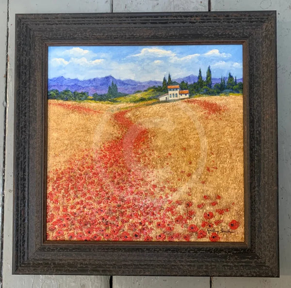 Summer Poppies, Provence - ORIGINAL by Geoffrey Smith