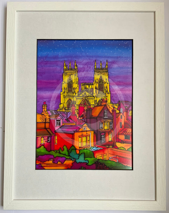 The Jewel Of York Limited Edition Print By Jonathan Williams White Mount / Frame