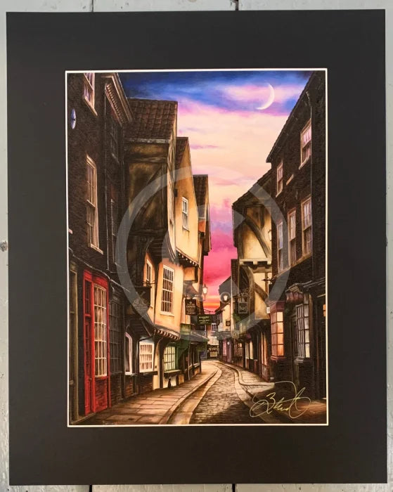 The Shambles at Twilight by Mark Braithwaite black mount