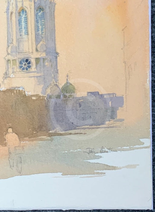 Tom Tower, Oxford - John Bastin ORIGINAL WATERCOLOUR