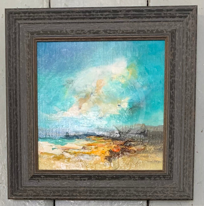 Turquoise Delight - ORIGINAL Oil Painting by Anna Schofield framed