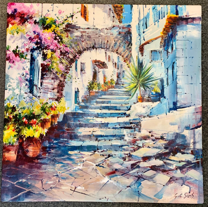 Tuscan Steps (24x24”) ORIGINAL PAINTING by Gary Sams - unframed