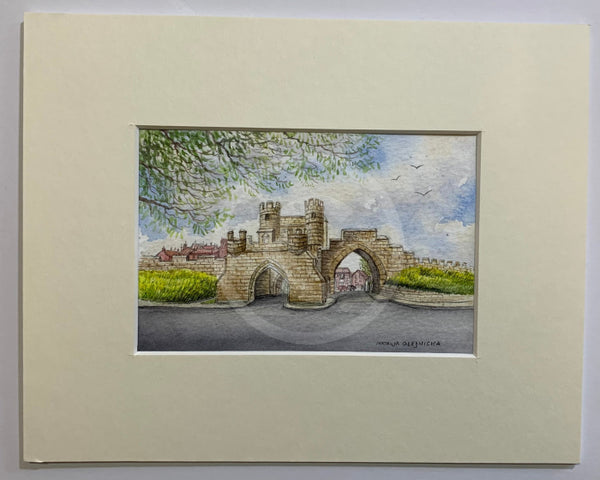 Walmgate Bar - Natalja Olejnicka ORIGINAL WATERCOLOUR Miniature