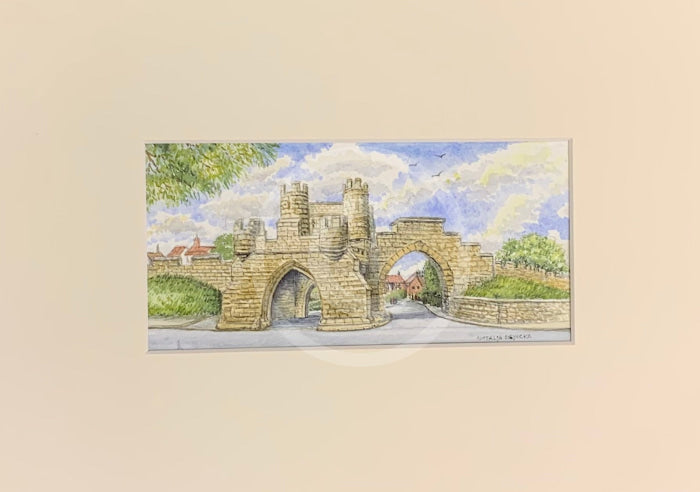 Walmgate Bar, York - Natalja Olejnicka ORIGINAL WATERCOLOUR Miniature