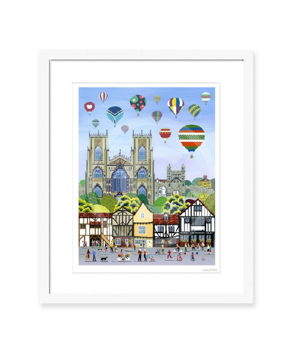 York Balloon Fiesta by Linda Mellin - white frame